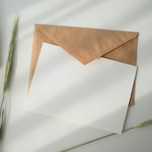 white paper and brown envelope